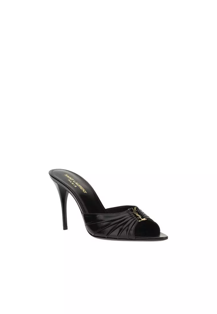 BABYLONE SANDALS 90 IN BLACK TAN LAMBSKIN