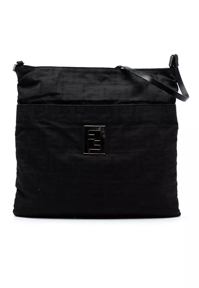 Pre-Loved Fendi Zucca Canvas Shoulder Bag