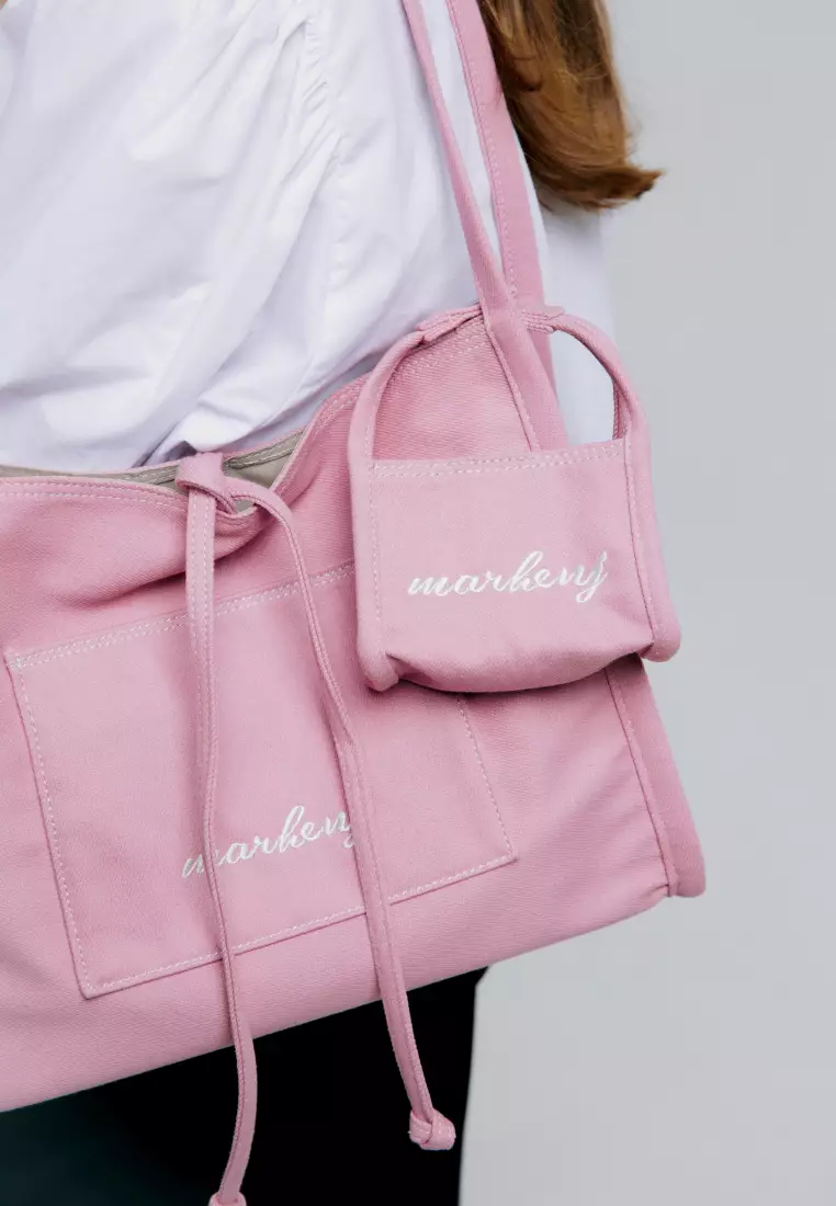 JEANS Canvas Shoulder Bag Pink