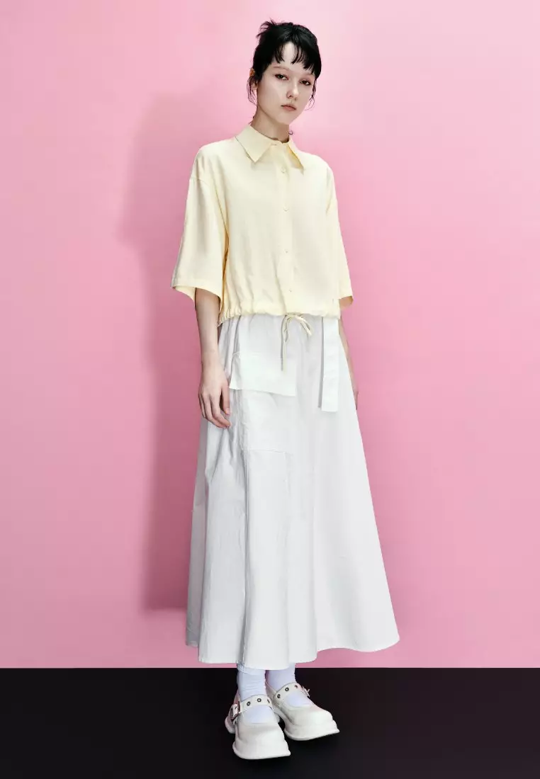 今ならほぼ即納！ Urban Revivo midi skirt with side split in pink