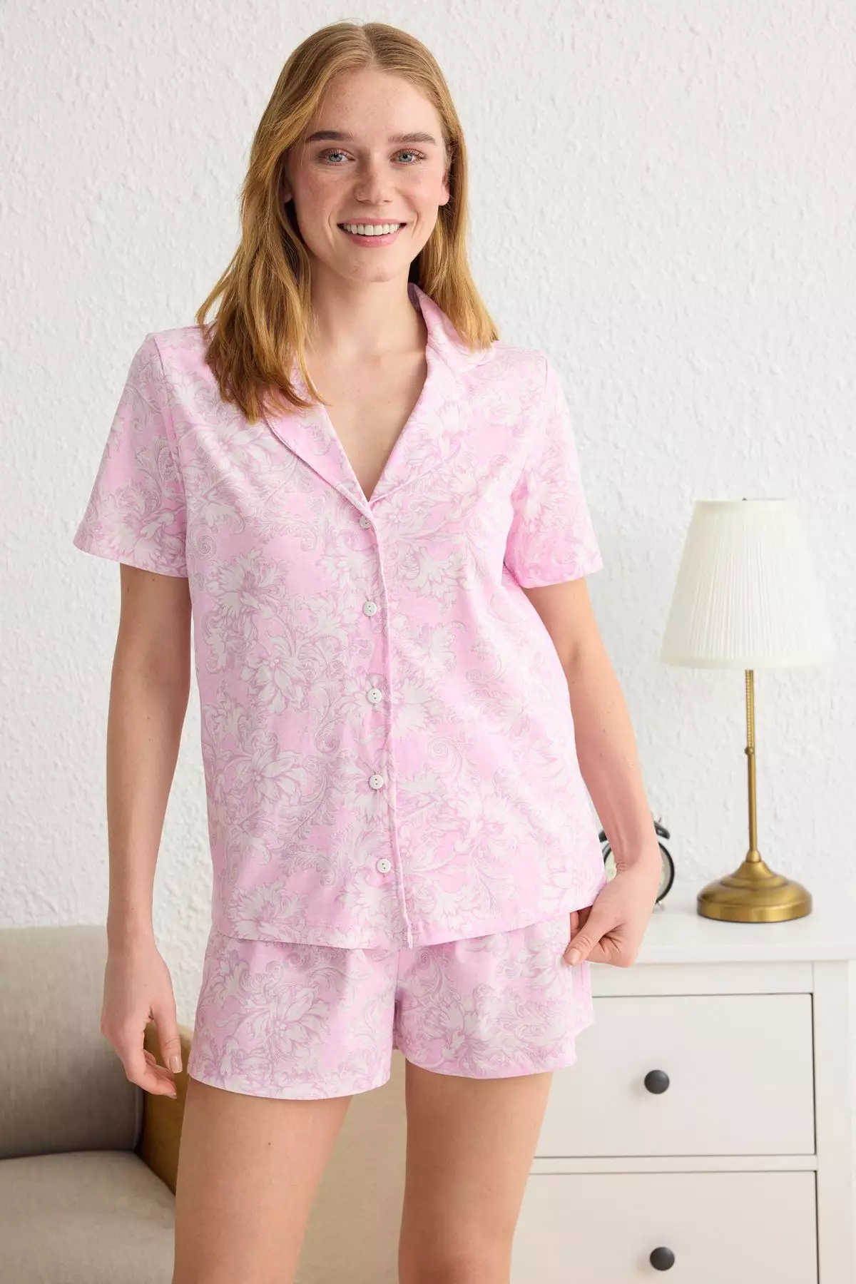 2 Pack Rosa Ethnic Pattern Short Loungewear Regular Pajama Set