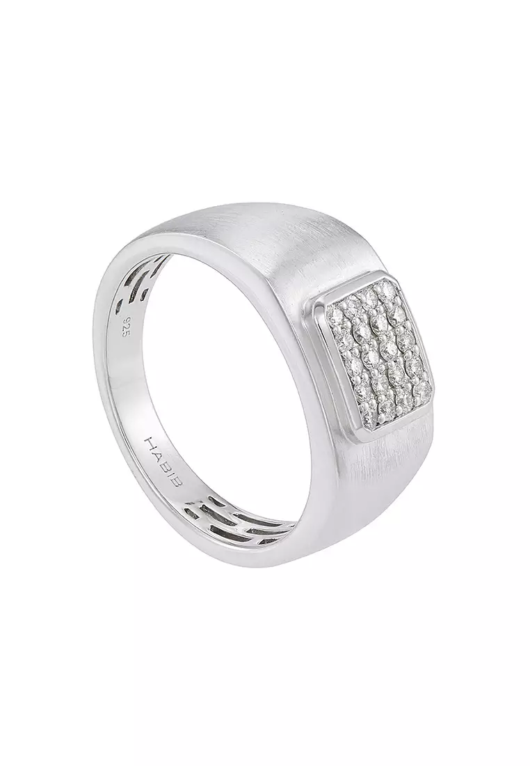 HABIB Diamond Men's Ring in 925 Silver Palladium 272020125(PLD)