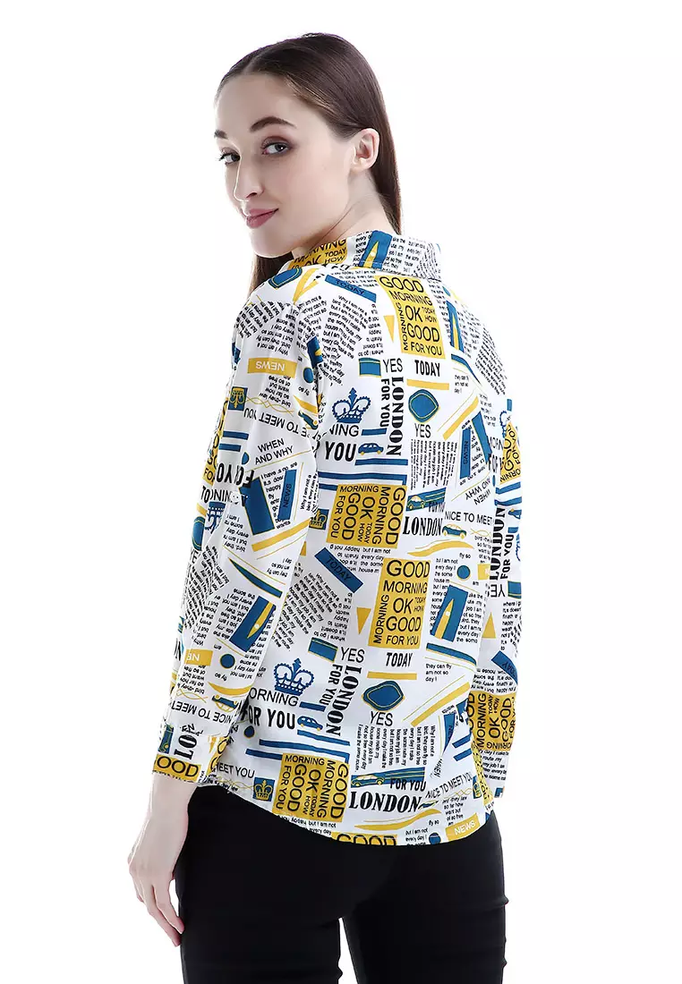 Avery Kemeja Atasan Wanita Design Stylish Long Sleeves Shirt - Mustard