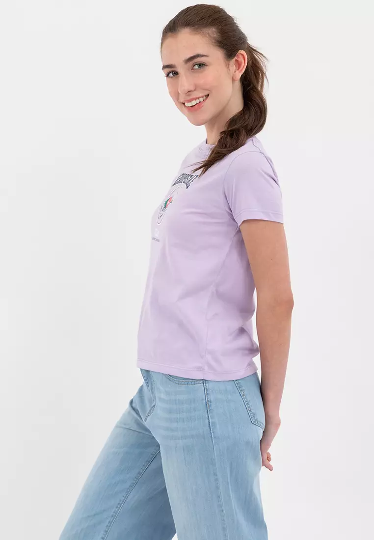 Ladies Graphic Logo Tee Lavender Frost