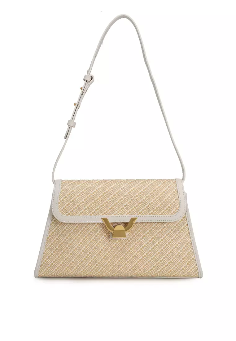Buy Coccinelle Dew Bicolor Straw Shoulder Bag 2025 Online