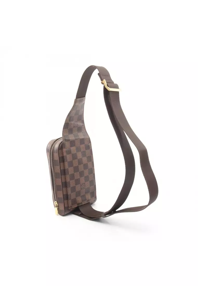 Pre-Loved Louis Vuitton Geronimos Damier  ebene body bag PVC Brown
