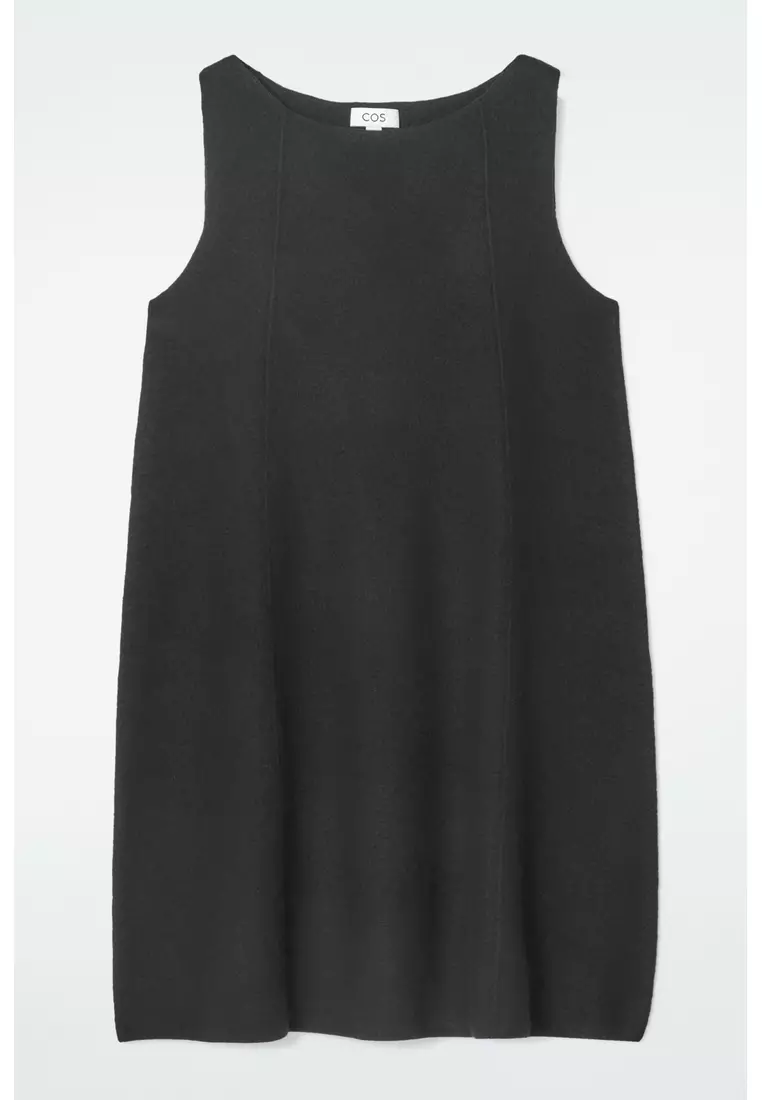 PANELLED WOOL SHIFT DRESS