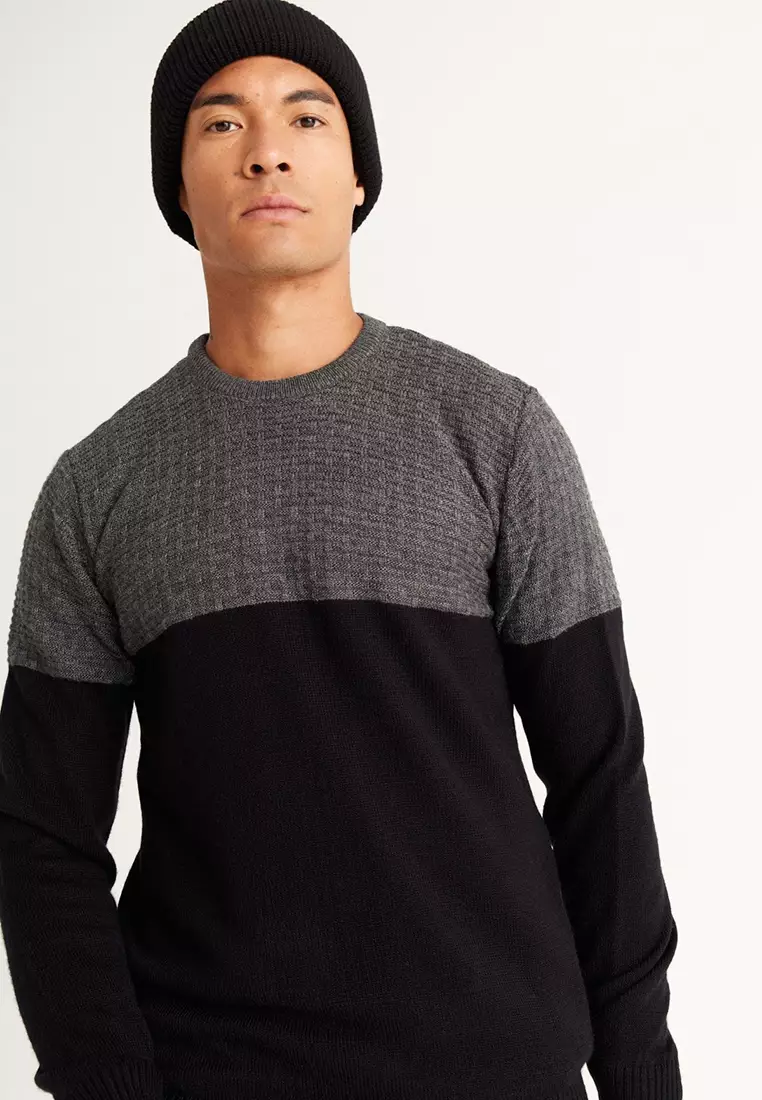 Crew Neck Patterned Knitwear Sweater