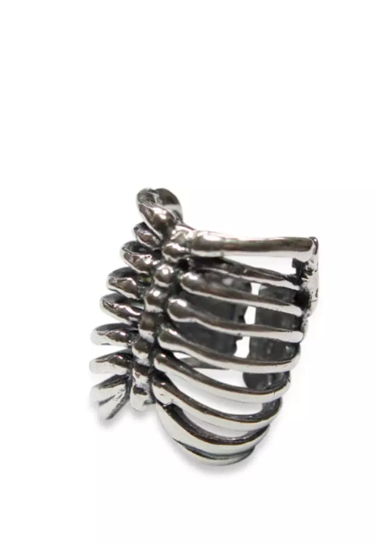 Human Rib Cage Ring Silver
