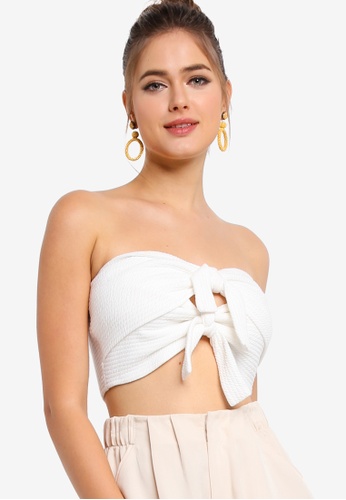 Buy Tula Cruz Tie Front Smocked Bandeau Top Online Zalora Malaysia