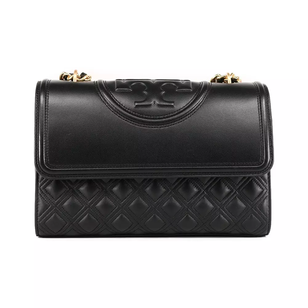 Tory Burch Fleming Medium Convertible Shoulder Bag Black Ghw