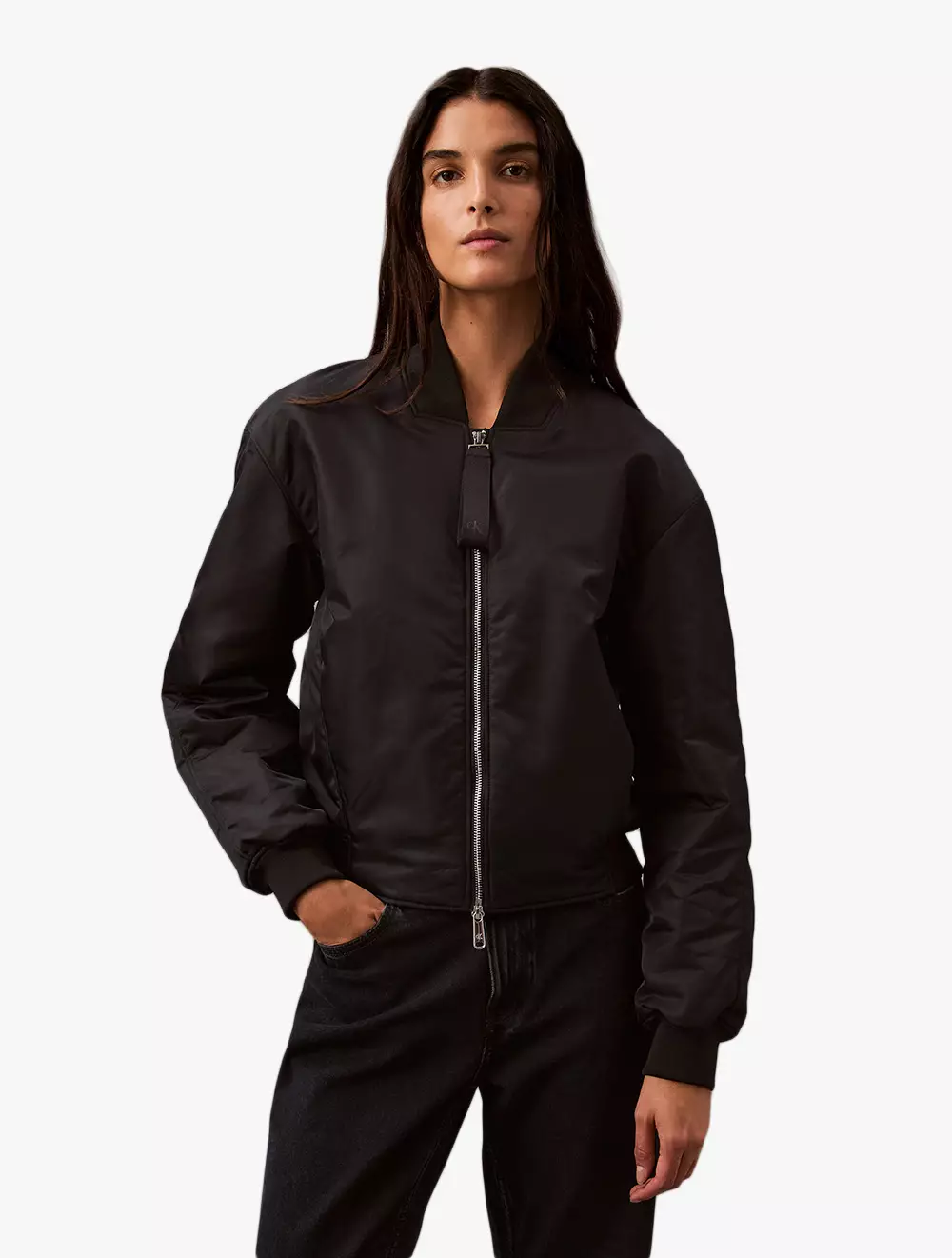 Calvin Klein - Padded Nylon Bomber Jacket - Black - black