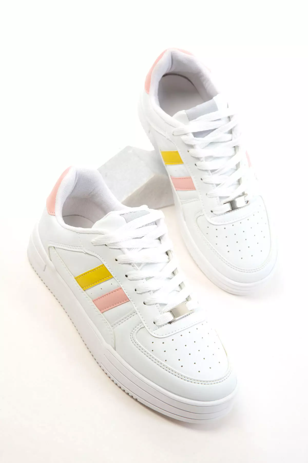 White-Yellow-Powder Women's Sneaker 20677