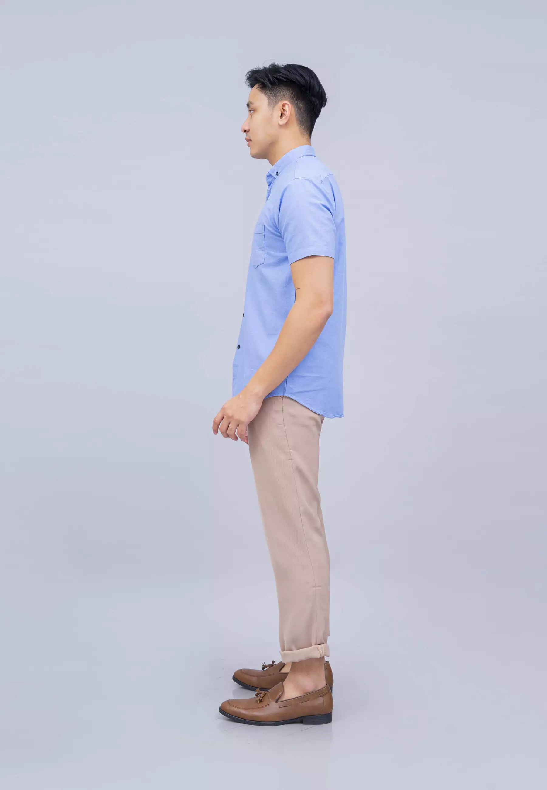 Houseofcuff Kemeja Pria Lengan Pendek Slim Fit Biru Langit