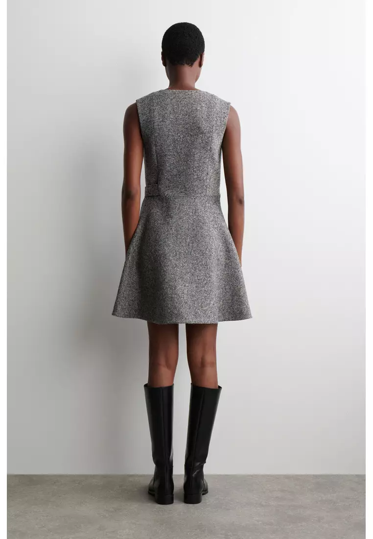 TWEED MINI WRAP DRESS