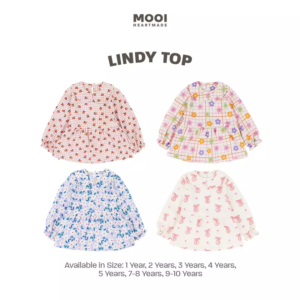 Mooi Atasan Anak Perempuan Lindy Top - Light Ivory