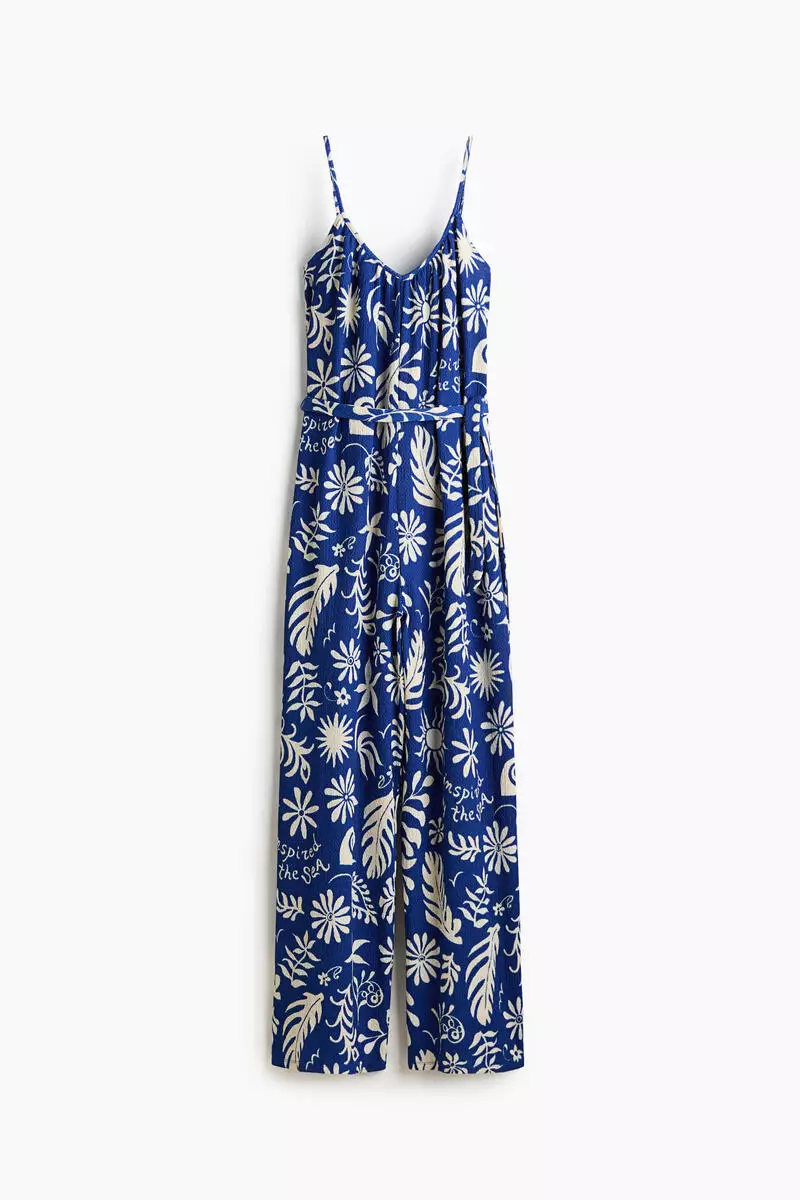 Tie-belt jumpsuit