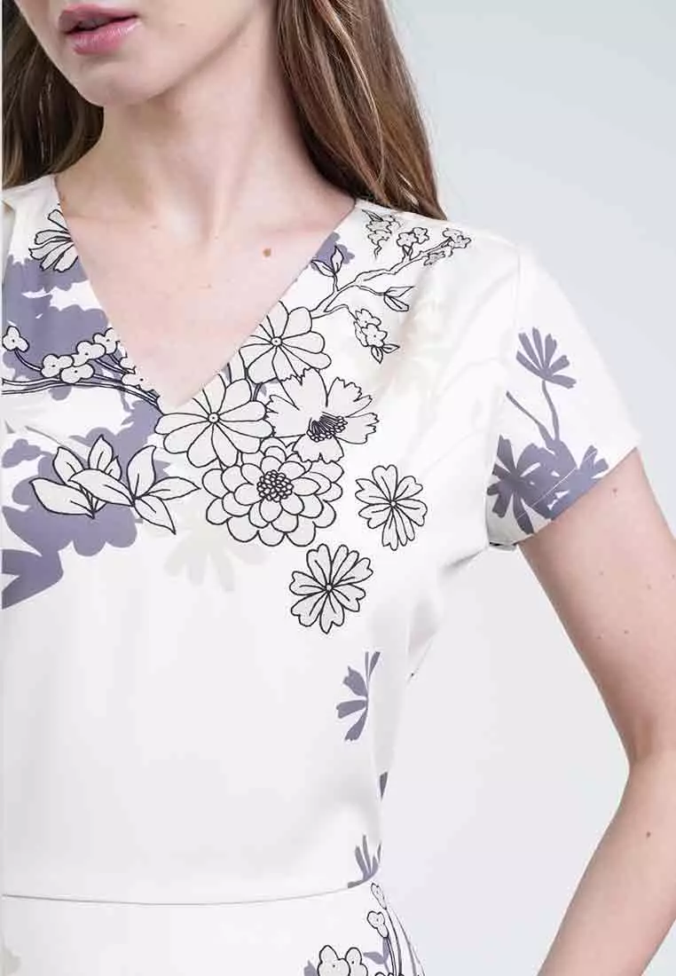 Anya V-Neck Floral A-Line Dress