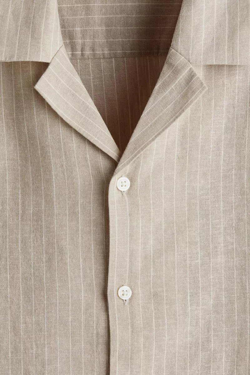 Regular Fit Linen-blend resort shirt