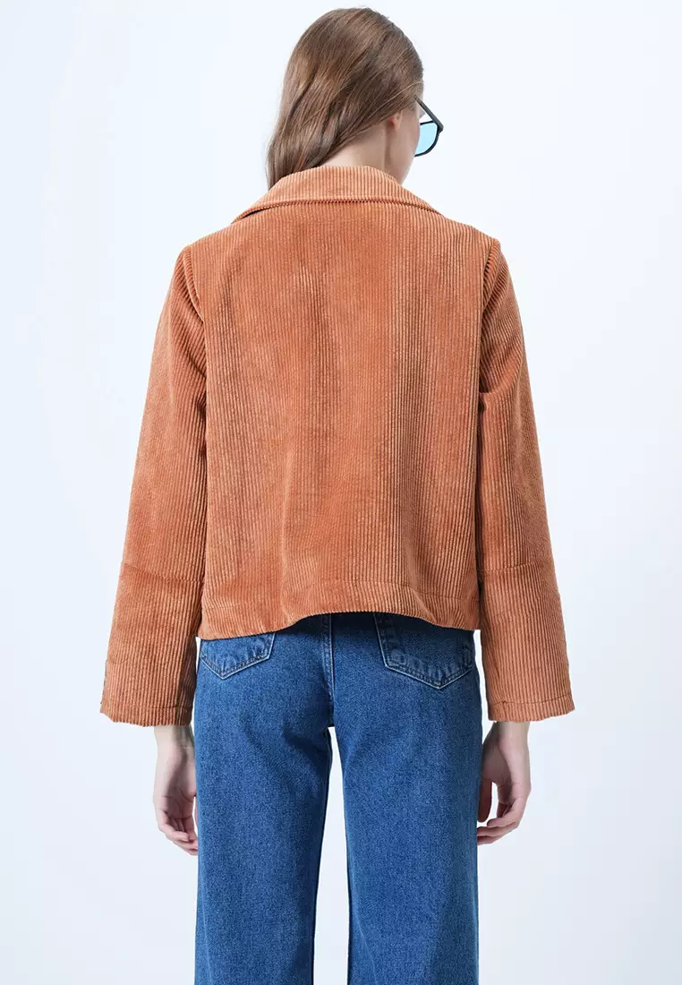 Double Pocket Wide Cuff Corduroy Jacket