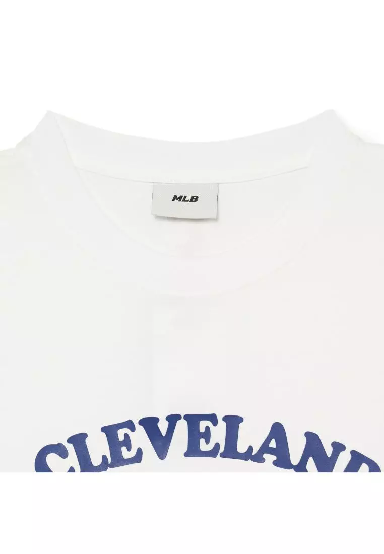 VARSITY CURSIVE GRAPHIC OVERFIT T-SHIRTS CLEVELAND INDIANS