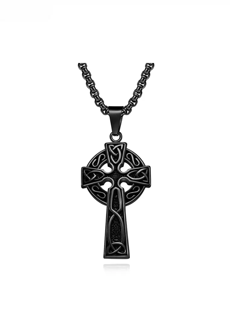 Celtic cross pendant stainless on sale steel