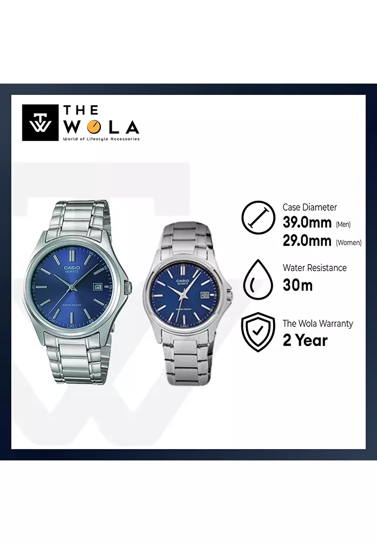Couple Watch for Men and Women MTP/LTP-1183A-2A Stainless Steel Band Casual Watch