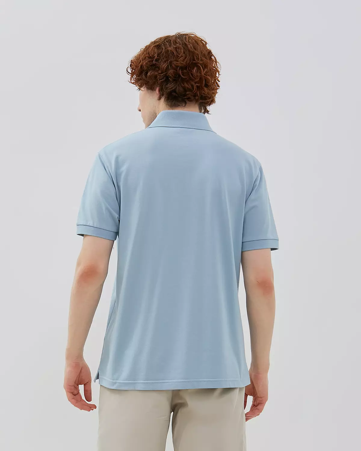 MEN'S LIGHT BLUE BASIC POLO SHIRT