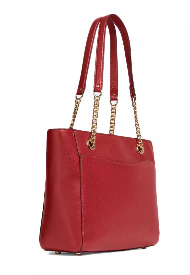 Coach red tote cheap bag