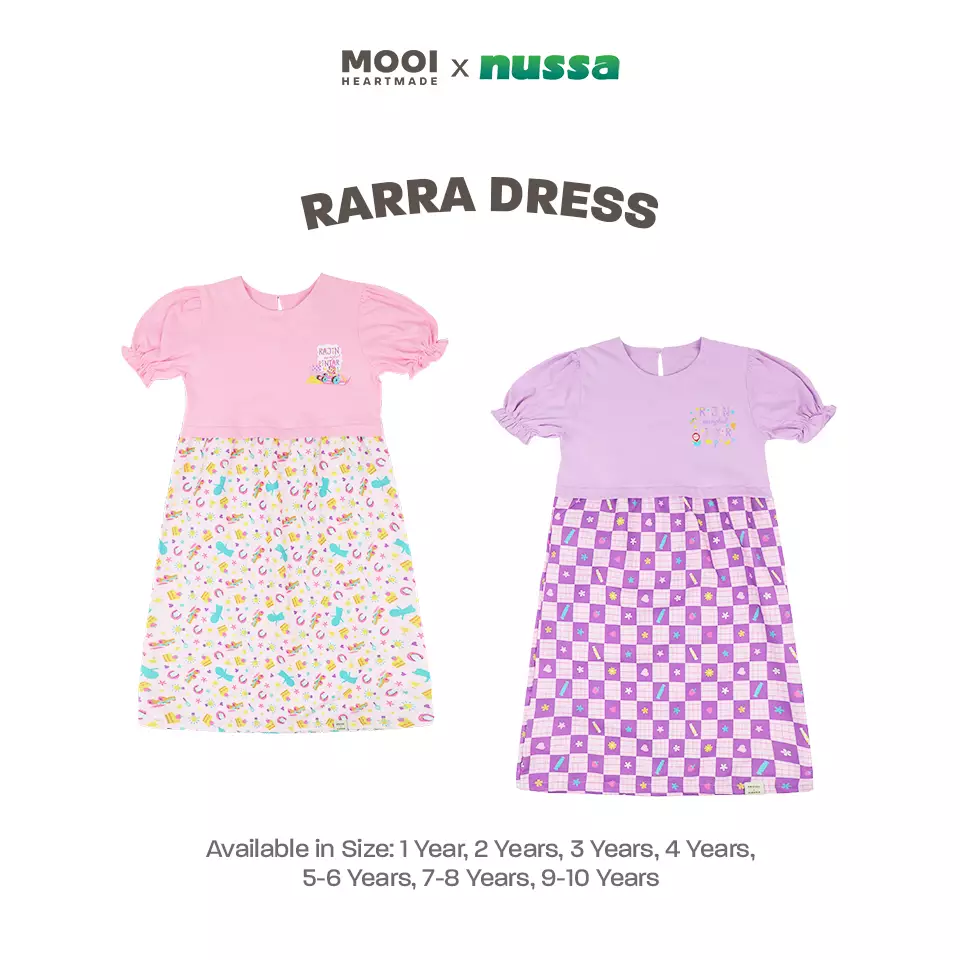 Mooi x Nussa Dress Anak Perempuan Rarra Dress - Pink Rose