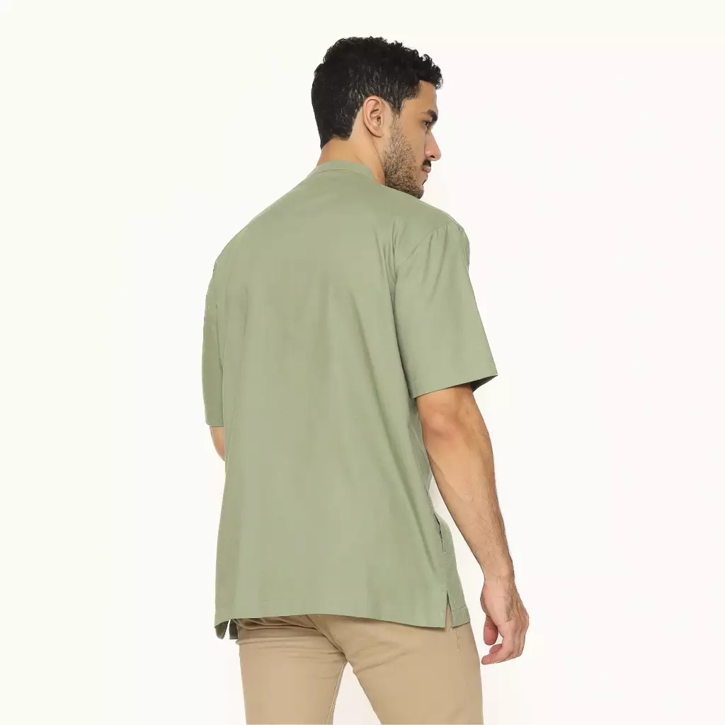 AMK Kemeja Koko Pria Lengan Pendek KK SALIM S/S Sage Green