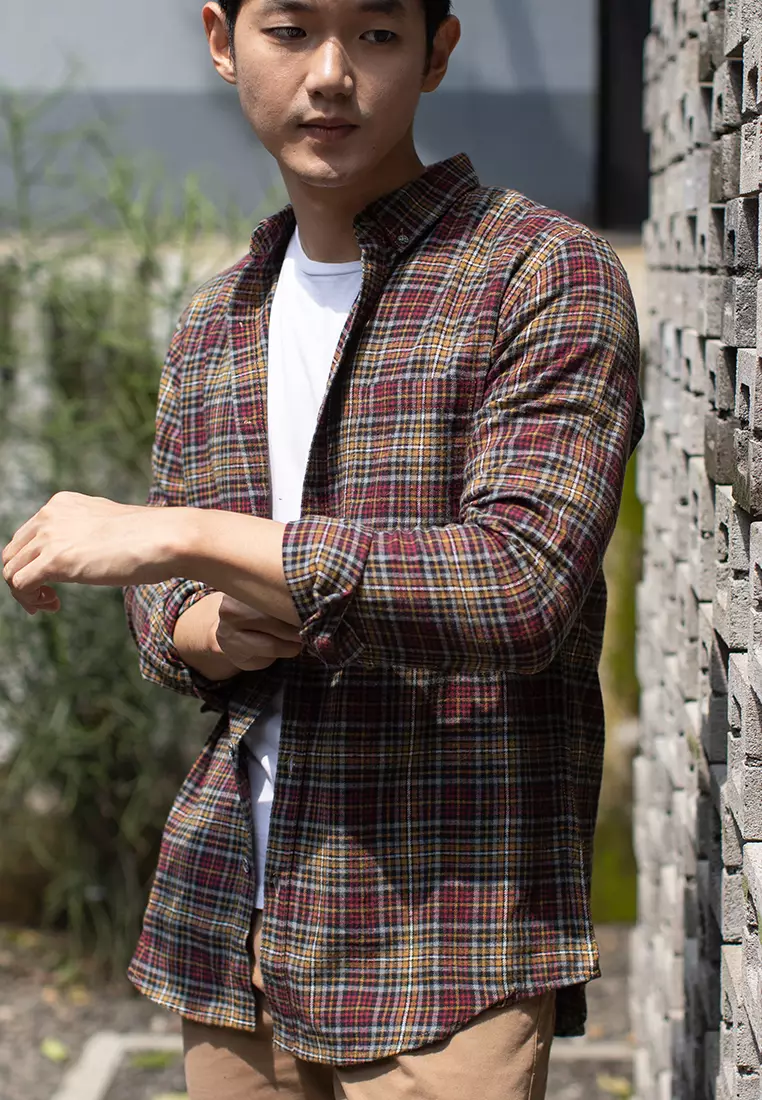 kemeja Flannel Cotton Tangan Panjang OXCON OX15