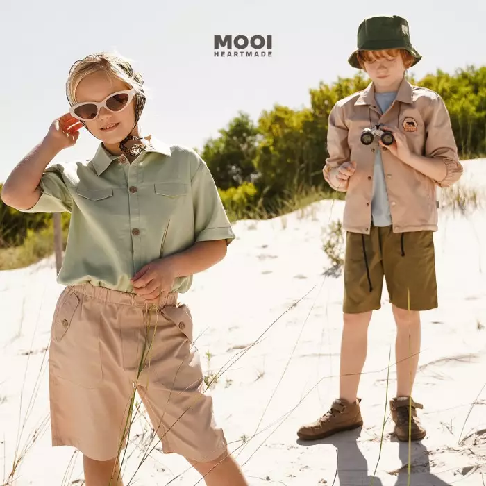 Mooi Celana Pendek Chinos Cargo Anak Alexi Pocket Short Cargo Chinos - Black