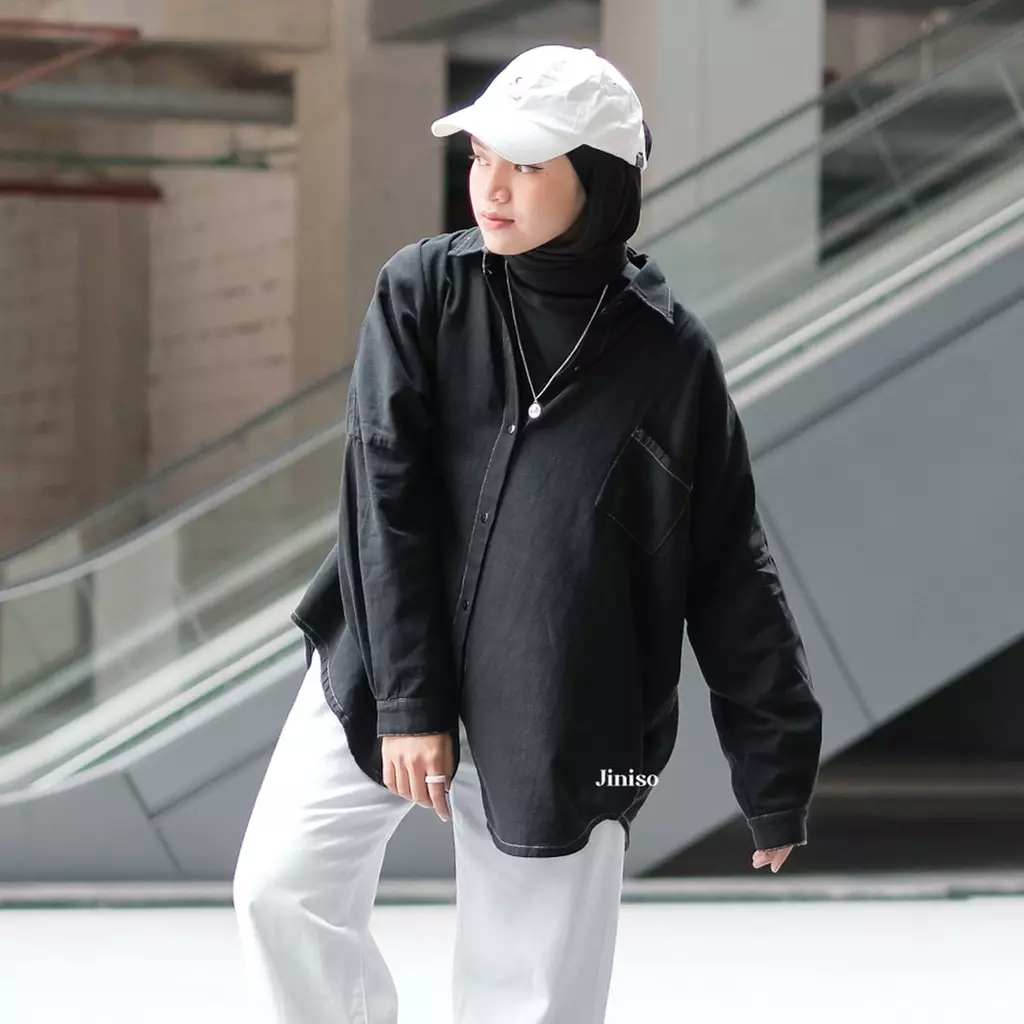 Kemeja Oversize Shirt Oreo Black HYPER ACTIVE