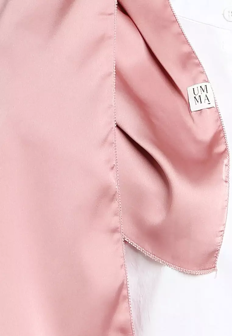 Nour Satin Slik Scarf in Dusty Pink