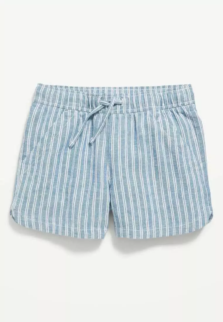 Striped Linen-Blend Drawstring Shorts for Girls