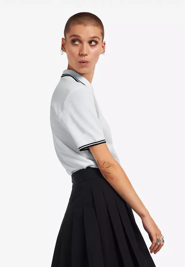 Fred Perry G3600 Twin Tipped Fred Perry Shirt (White)