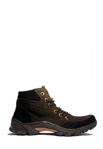 D-Island Shoes Boots Trackking Brazil Leather Drak Brown