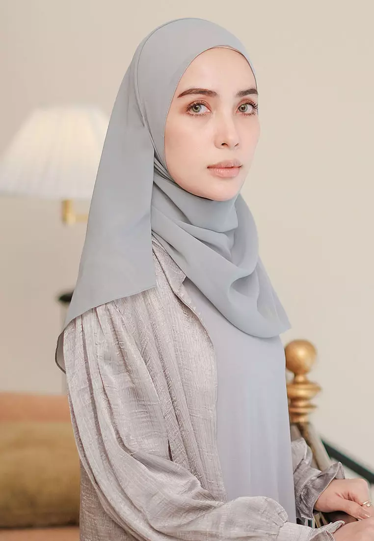 Ovel Shawl (Pashmina Oval Lozy x Hamidah) Blue Grey