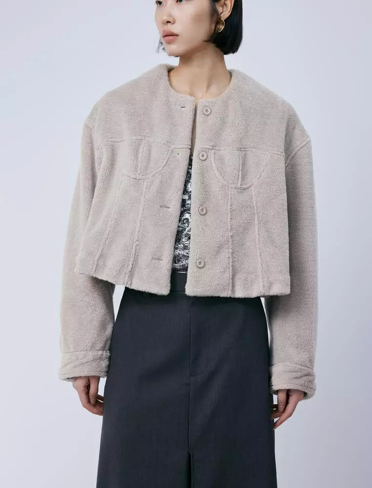 仿皮草寬鬆外套