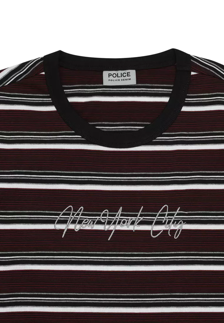 POLICE T-Shirt Salur Bordir Cotton Premium Pria 226330091