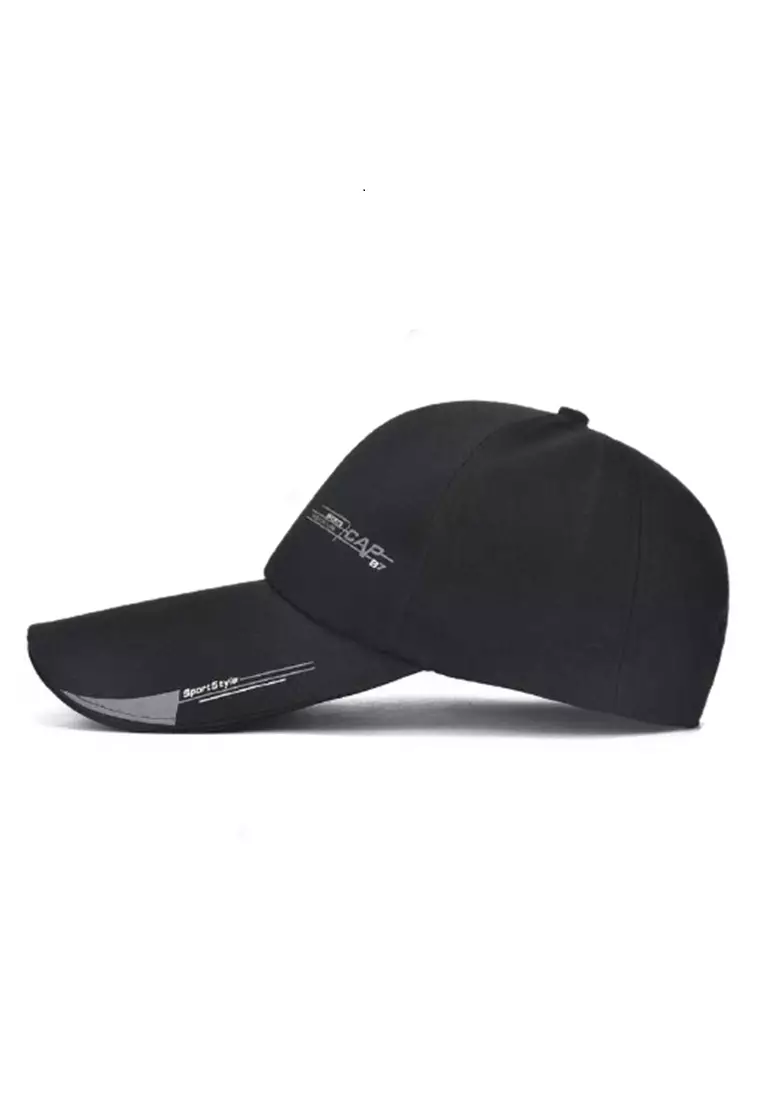 Maxton Topi Baseball Pria Outdoor Fashion Line Cap Long Visor Material Cotton ORIGINAL - Black