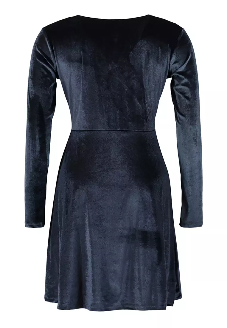 Plus Size Wrap Velvet Dress