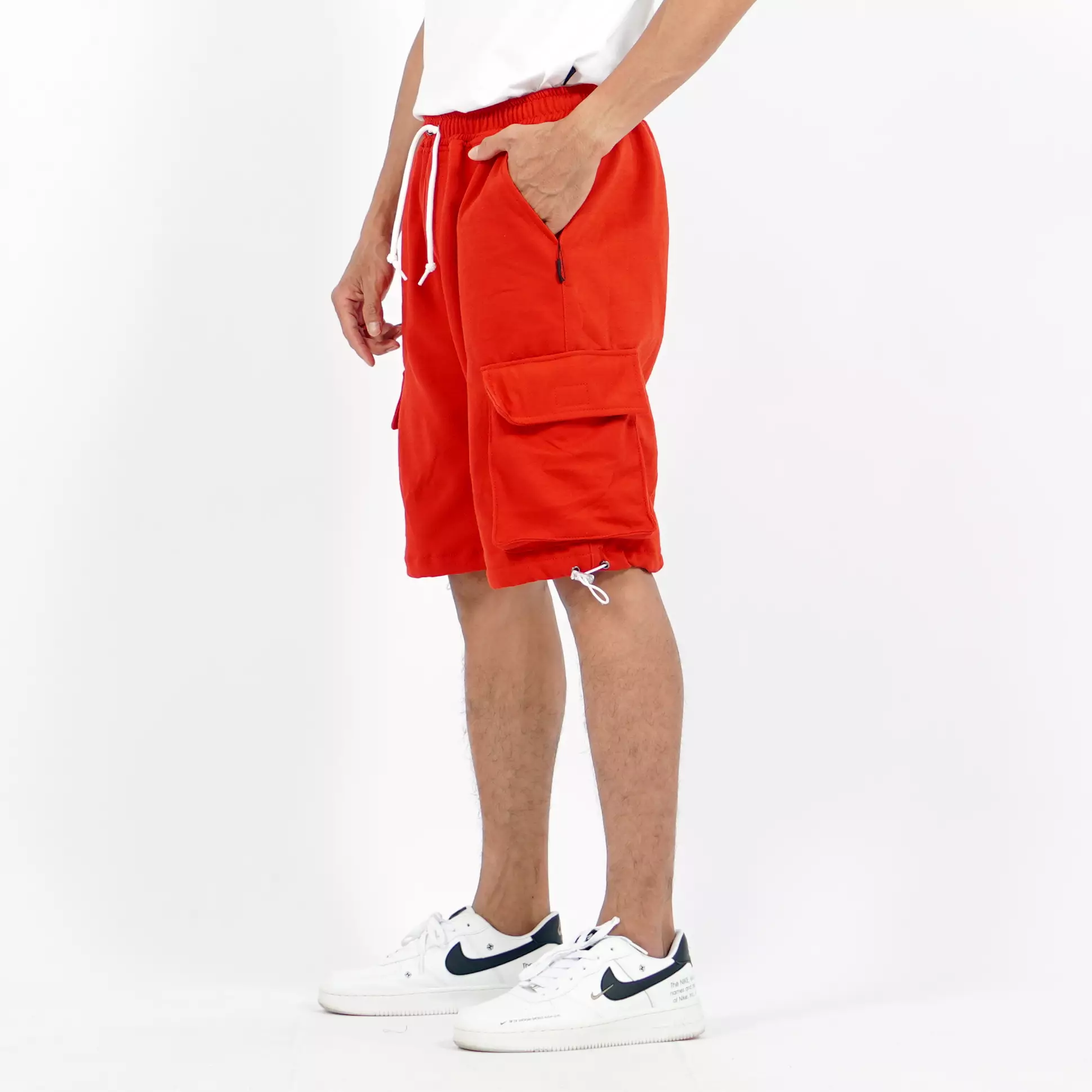 JUAN Cargo Pants Pria Celana Pendek Pria Cargo Celana Kargo Pendek - MERAH
