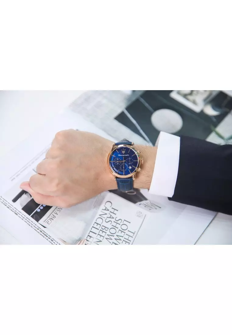 Buy Maserati 【2 Years Warranty】Maserati Epoca 42mm Blue Sunray