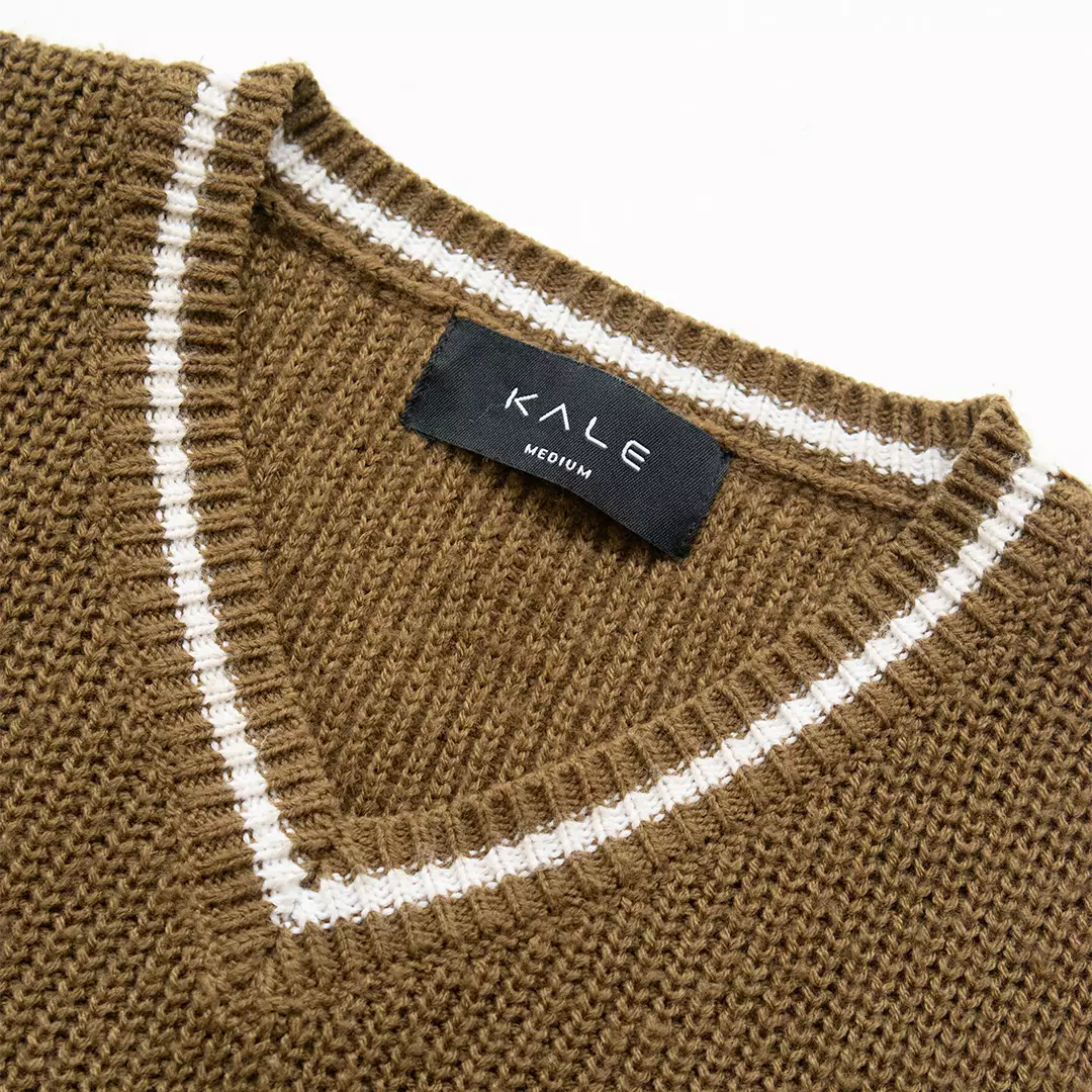 Kale Victor Brown/ Vest atau Rompi Pria premium berbahan dasar acrylic wool Casual