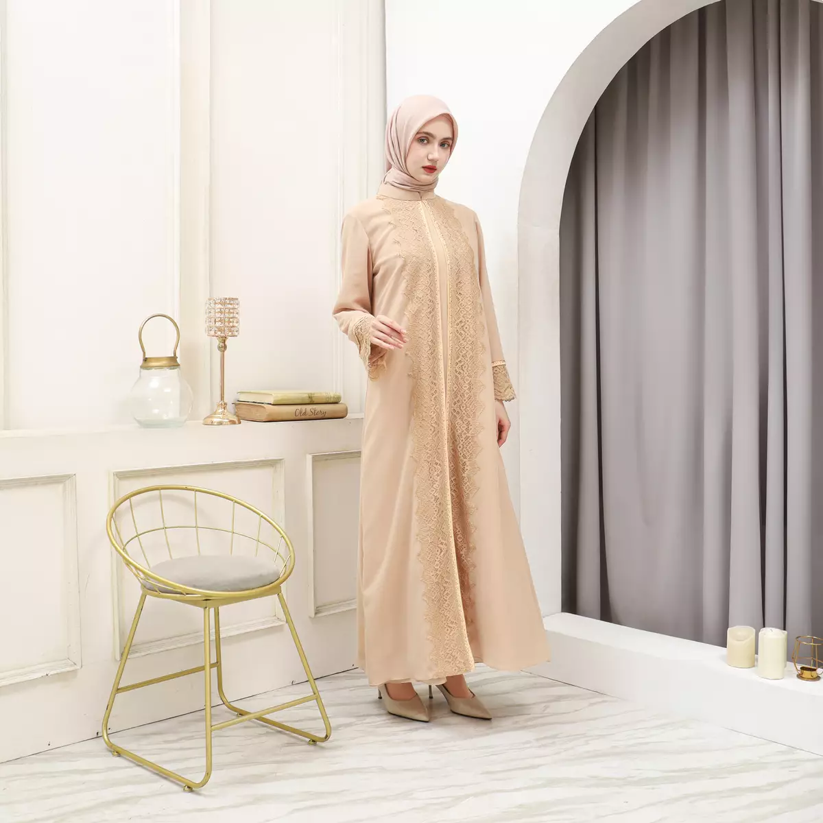 EPC Abaya Zafira - Buttercream - Brocade Collection