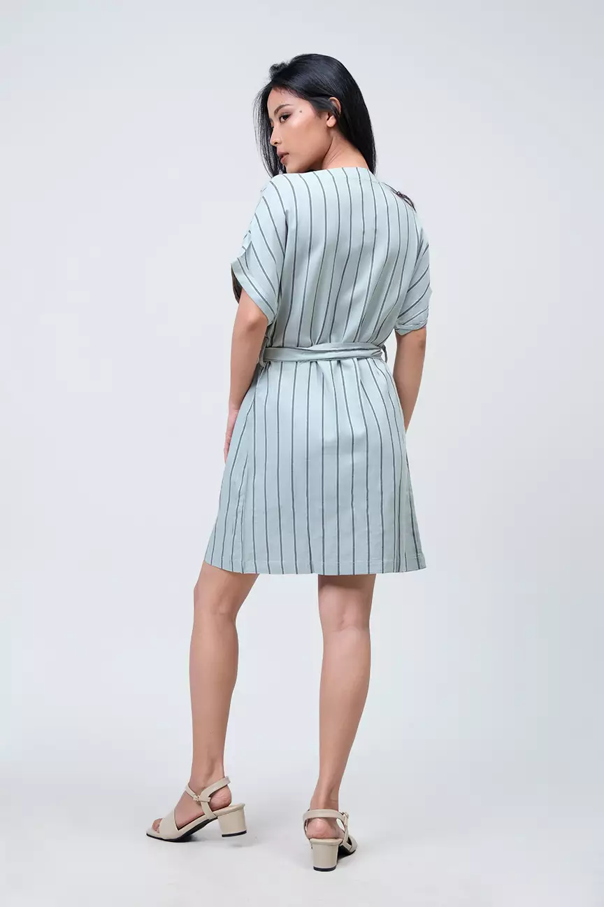 Dress Kelyn Stripe Green Black