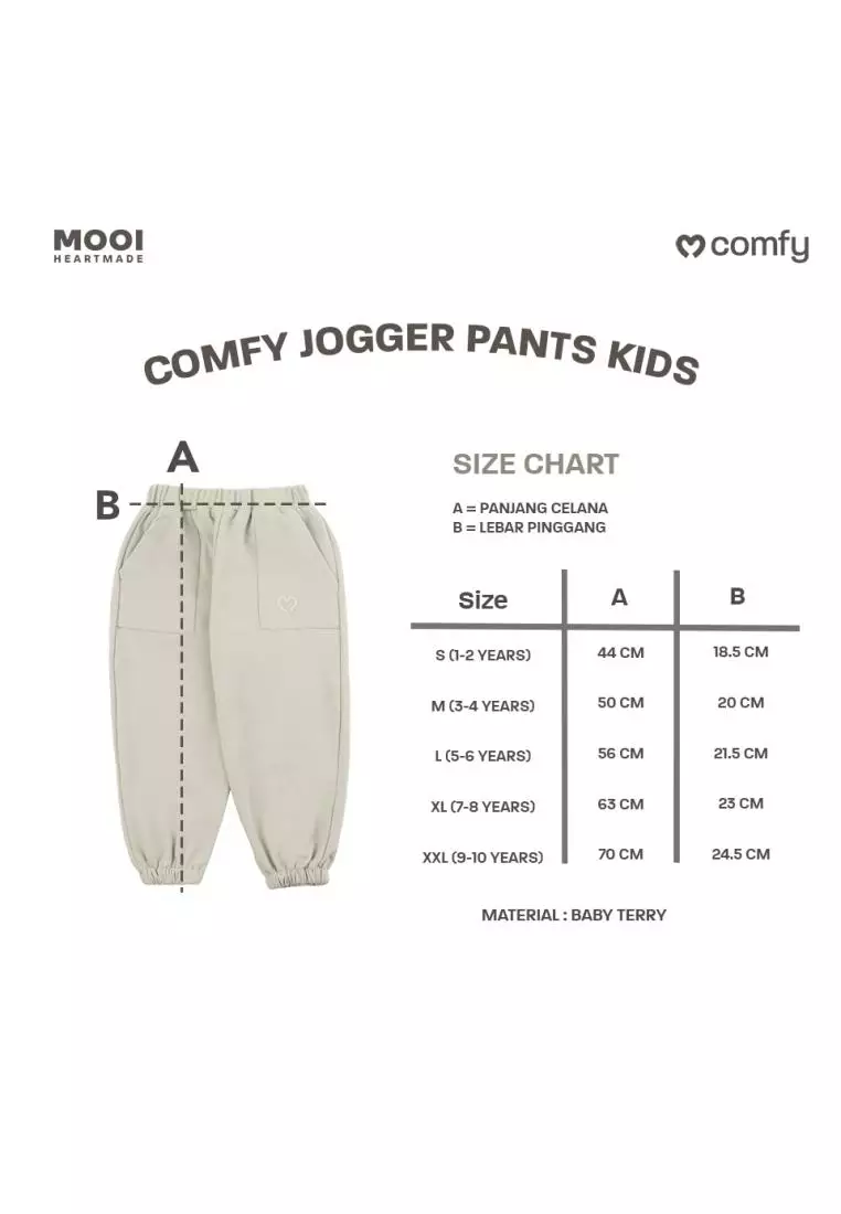 Mooi Celana Jogger Anak Comfy Jogger Pants Kids - Sage Green