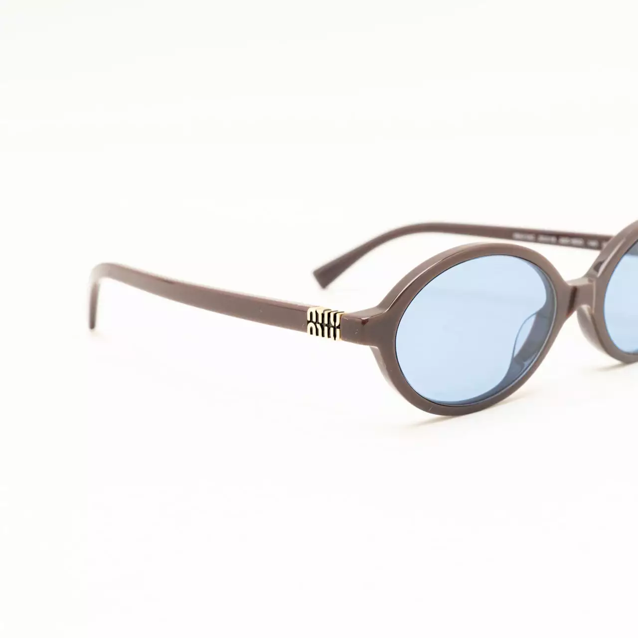 Moka Oval Frame Sunglasses with Light Blue Lens